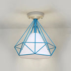 10.5 Mini Fabric Semi Flush LED Ceiling Light for Hallway