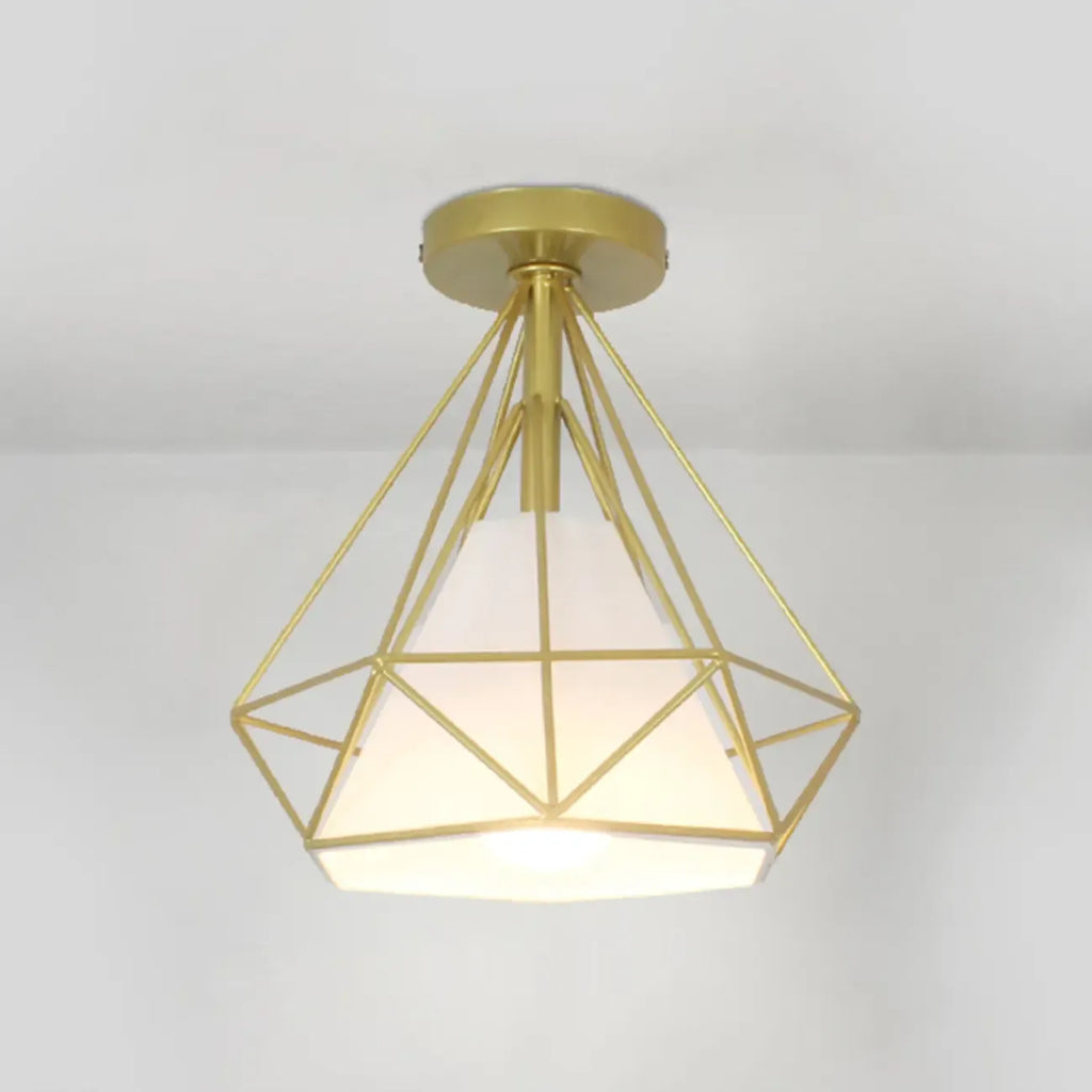 10.5 Mini Fabric Semi Flush LED Ceiling Light for Hallway