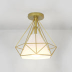 10.5 Mini Fabric Semi Flush LED Ceiling Light for Hallway