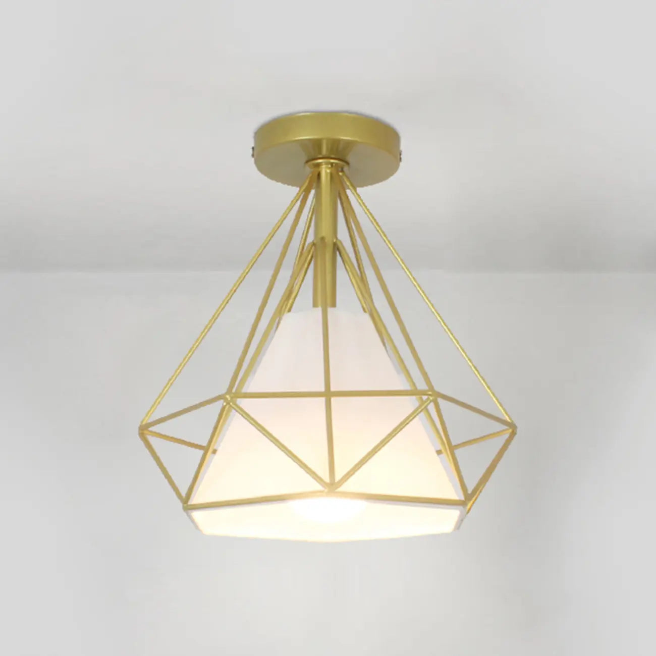 10.5 Mini Fabric Semi Flush LED Ceiling Light for Hallway