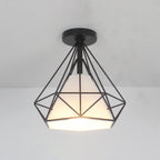 10.5 Mini Fabric Semi Flush LED Ceiling Light for Hallway