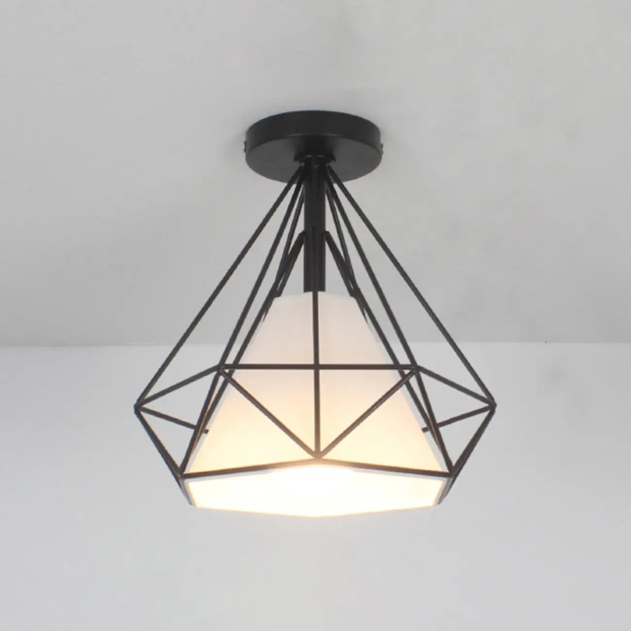 10.5 Mini Fabric Semi Flush LED Ceiling Light for Hallway