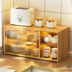 Bamboo Glass Door Display Cabinet for Kitchen