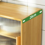 Bamboo Glass Door Display Cabinet for Kitchen