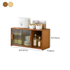 Bamboo Glass Door Display Cabinet for Kitchen