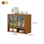 Bamboo Glass Door Display Cabinet for Kitchen
