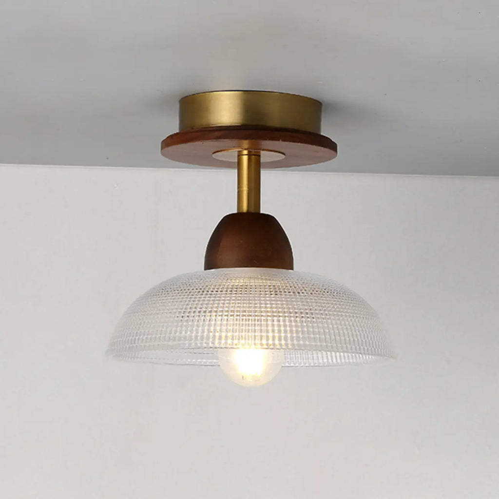 Caramel Gradient Glass Dome Semi Flush Ceiling Light