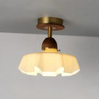Caramel Gradient Glass Dome Semi Flush Ceiling Light