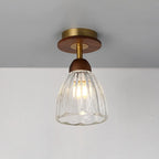 Caramel Gradient Glass Dome Semi Flush Ceiling Light