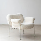 Modern Square Arm Fabric Accent Chair with Tufting