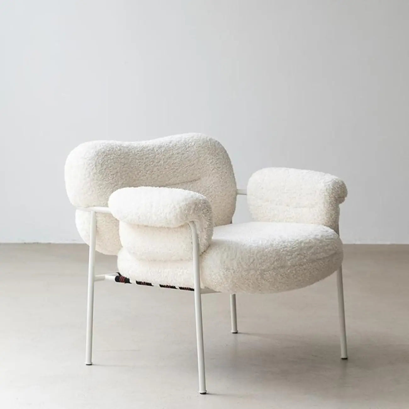 Modern Square Arm Fabric Accent Chair with Tufting