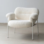Modern Square Arm Fabric Accent Chair with Tufting