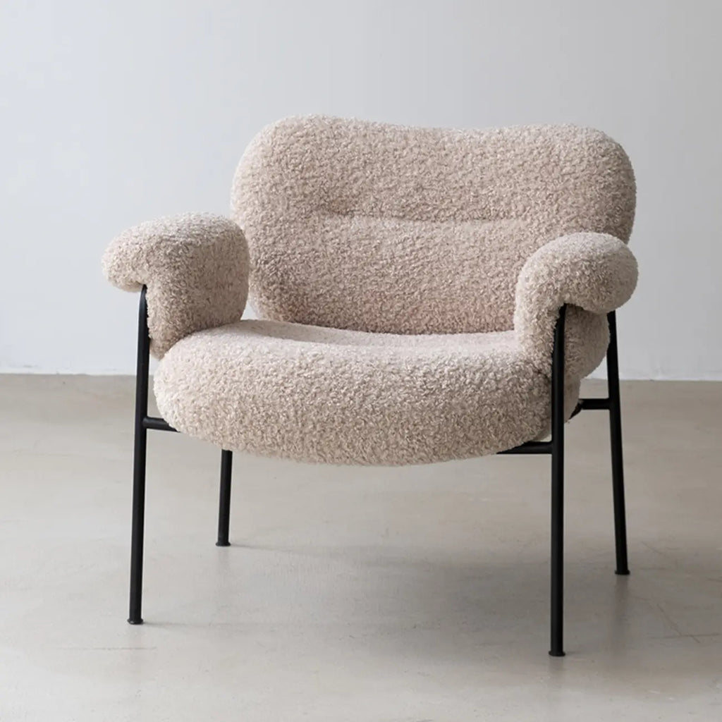 Modern Square Arm Fabric Accent Chair with Tufting