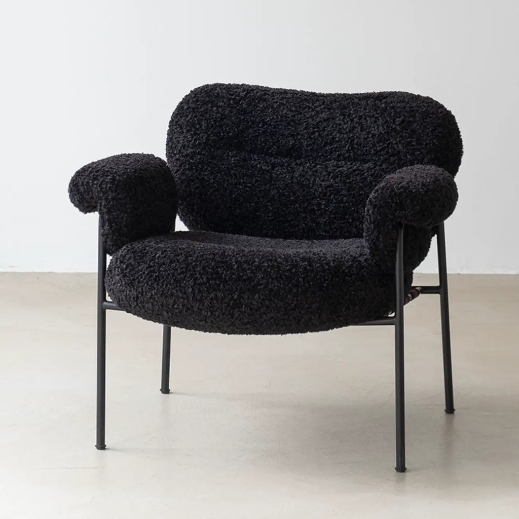 Modern Square Arm Fabric Accent Chair with Tufting