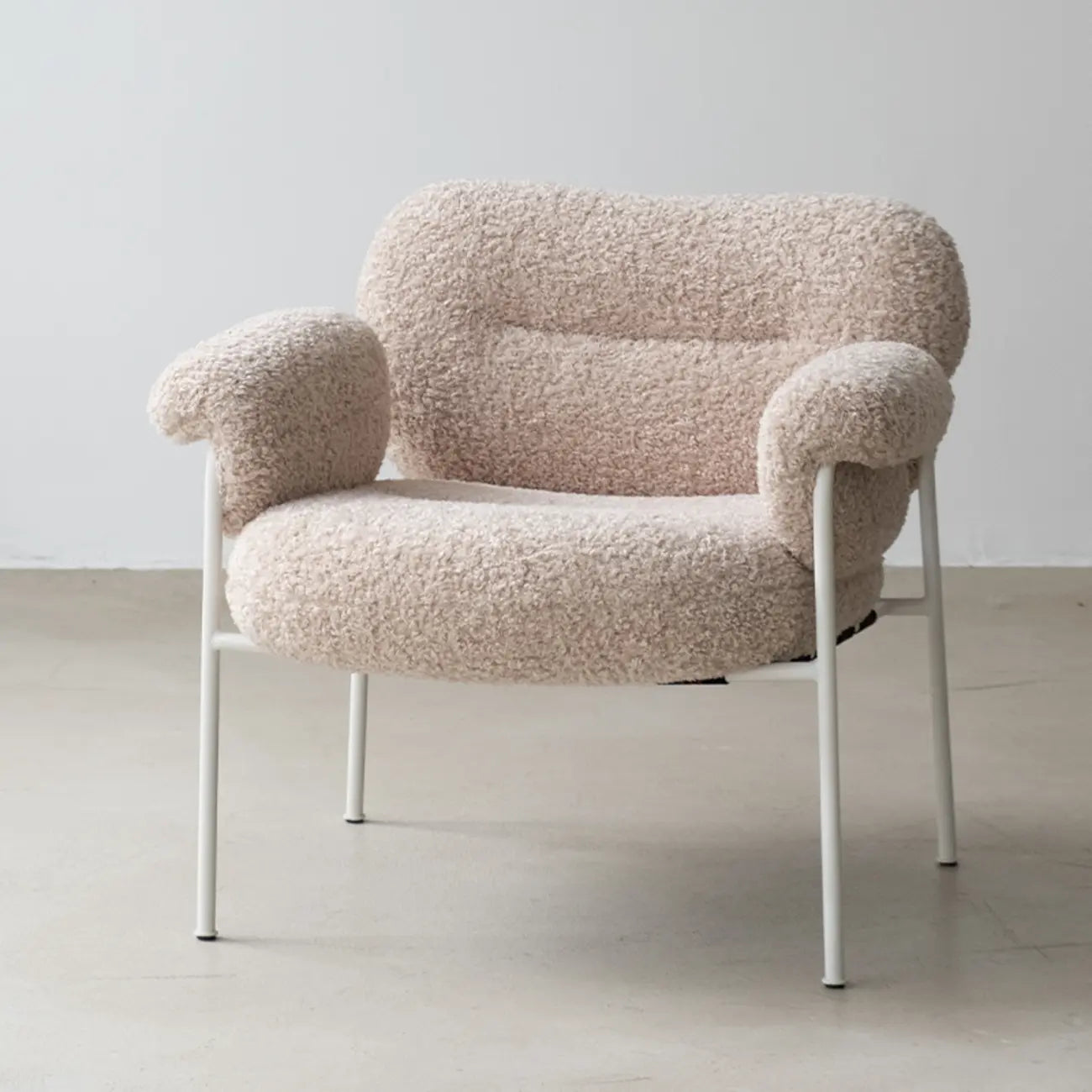Modern Square Arm Fabric Accent Chair with Tufting