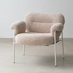 Modern Square Arm Fabric Accent Chair with Tufting