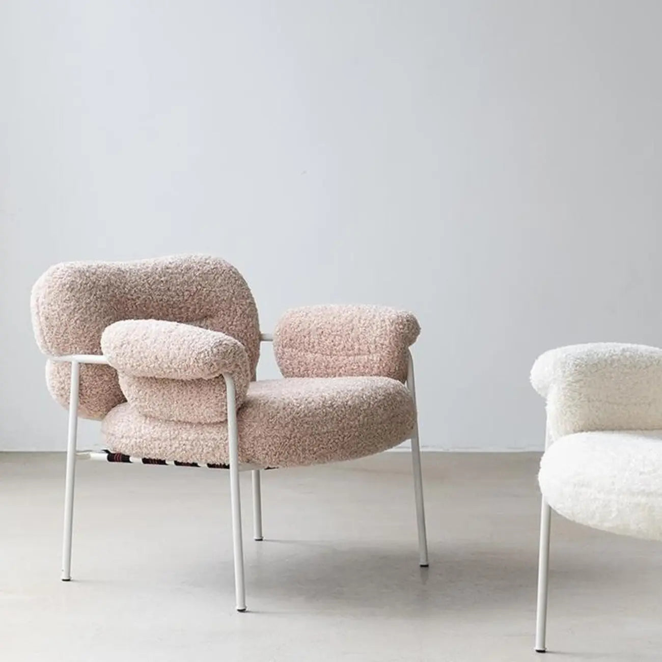 Modern Square Arm Fabric Accent Chair with Tufting