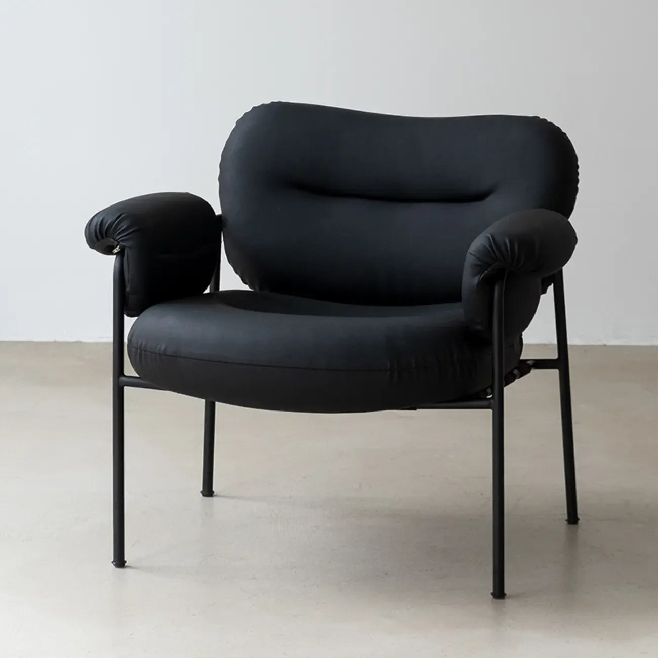 Modern Square Arm Fabric Accent Chair with Tufting
