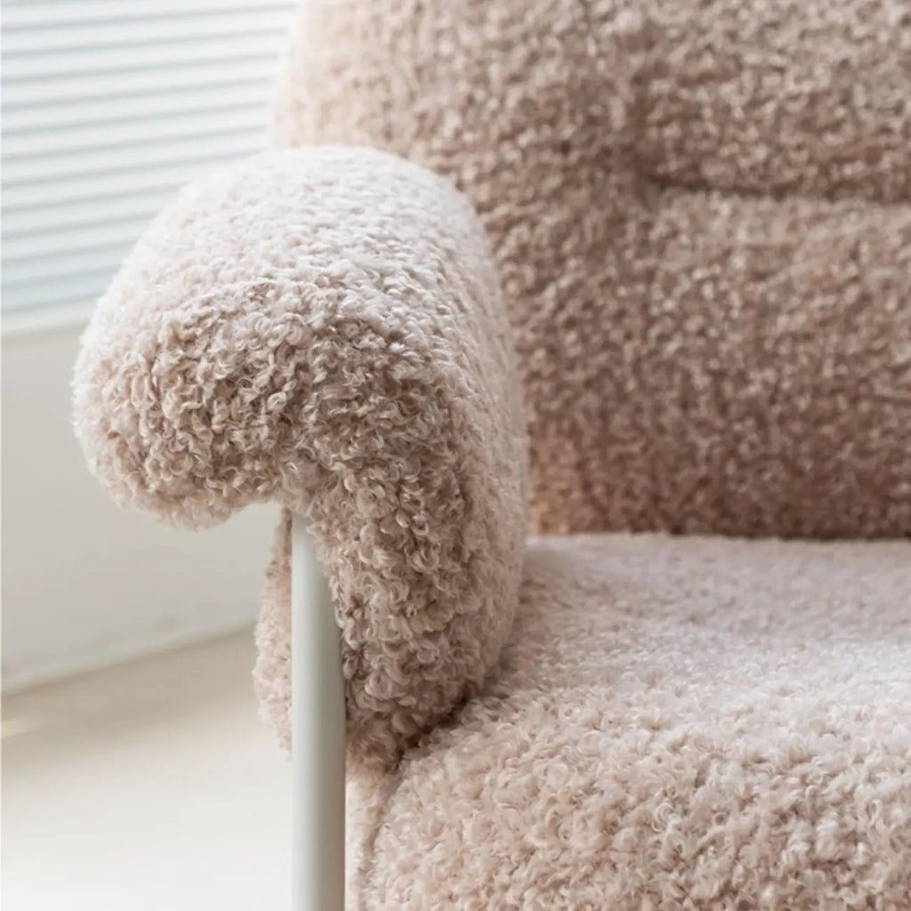 Modern Square Arm Fabric Accent Chair with Tufting