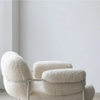 Modern Square Arm Fabric Accent Chair with Tufting