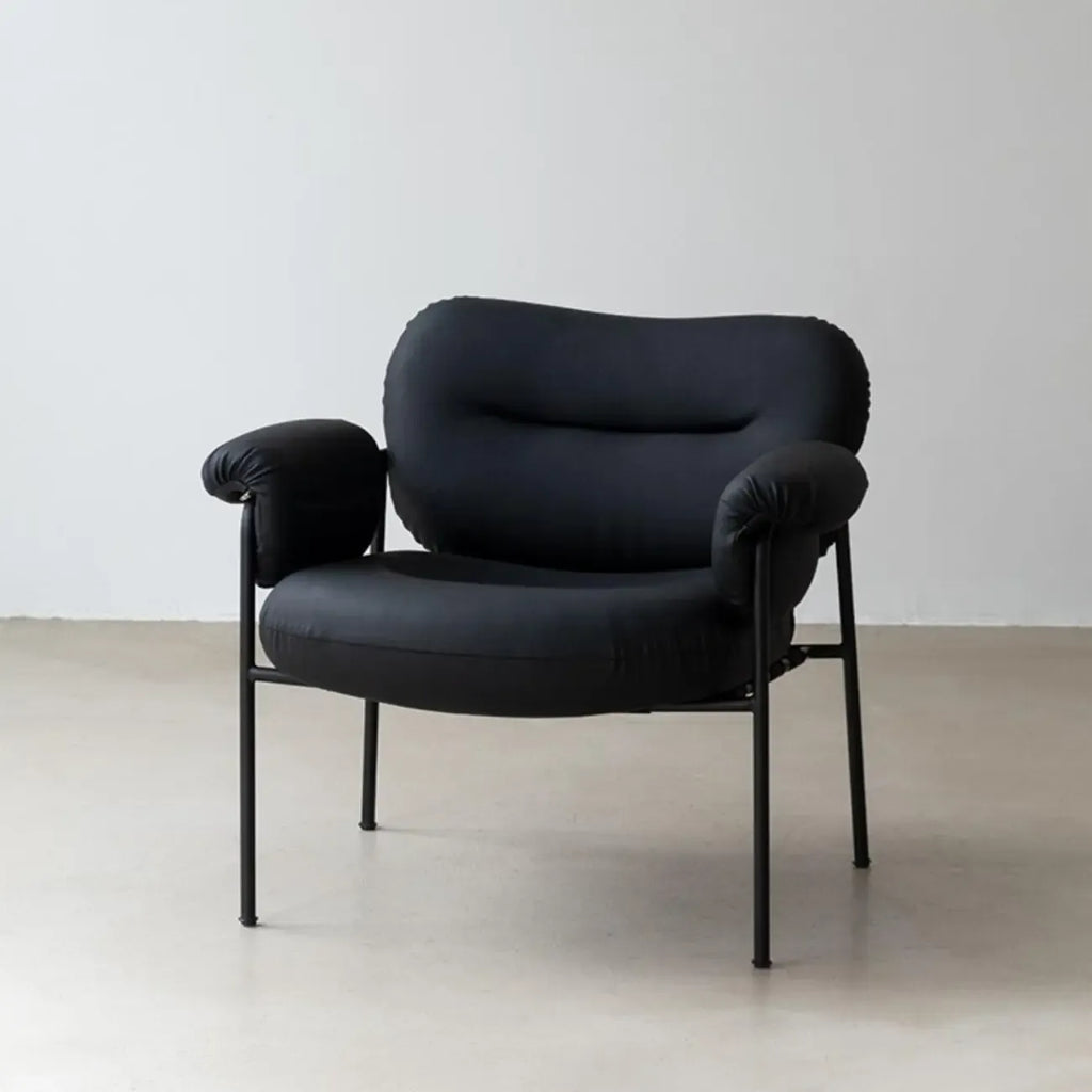 Modern Square Arm Fabric Accent Chair with Tufting