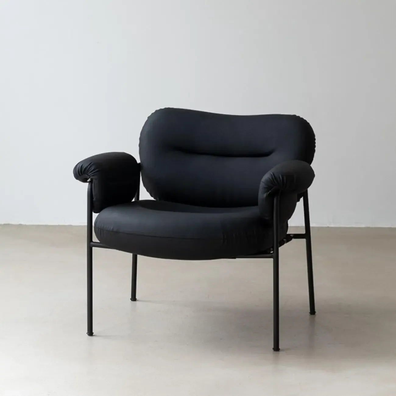 Modern Square Arm Fabric Accent Chair with Tufting