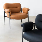 Modern Square Arm Fabric Accent Chair with Tufting
