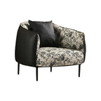 Modern Oversized Leather Barrel Accent Chair Living Room