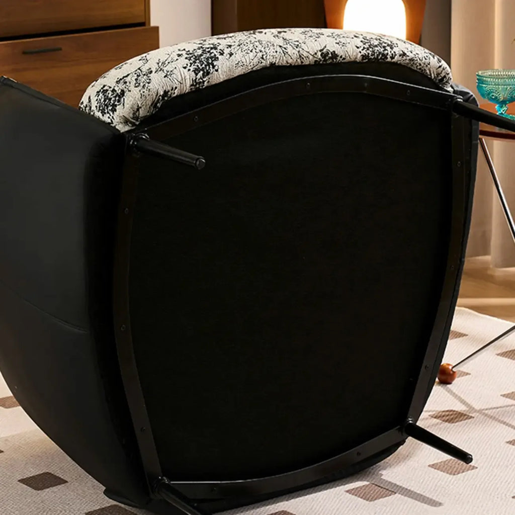 Modern Oversized Leather Barrel Accent Chair Living Room