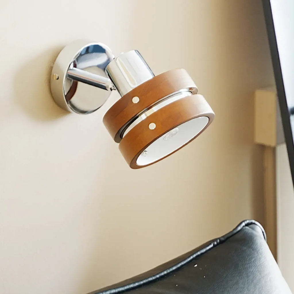 Contemporary Simplicity Walnut Chrome Wall Sconce