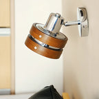 Contemporary Simplicity Walnut Chrome Wall Sconce