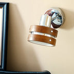 Contemporary Simplicity Walnut Chrome Wall Sconce