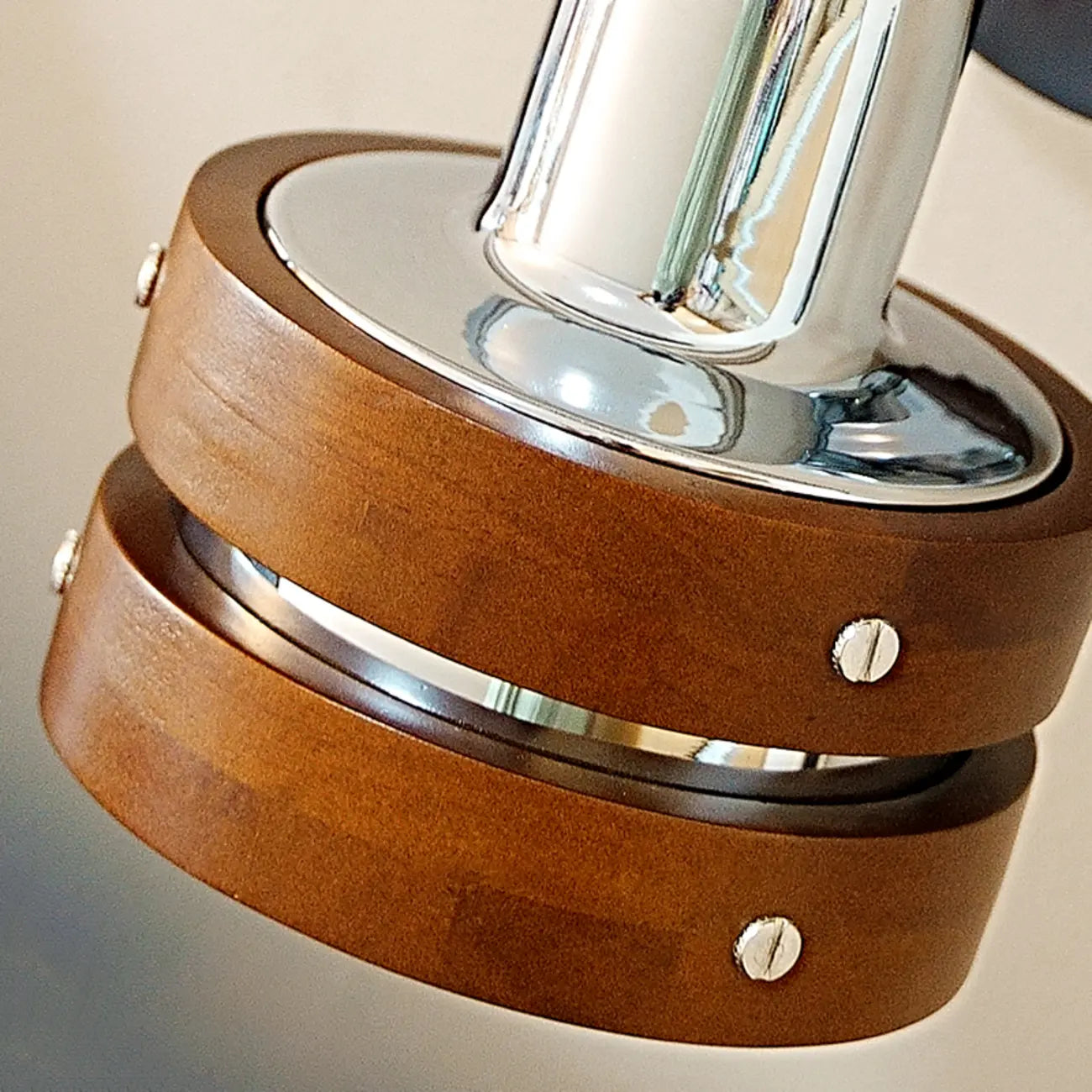 Contemporary Simplicity Walnut Chrome Wall Sconce