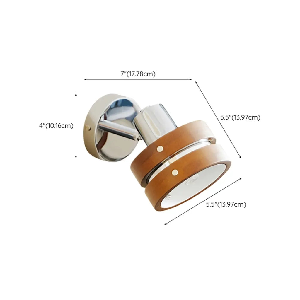 Contemporary Simplicity Walnut Chrome Wall Sconce
