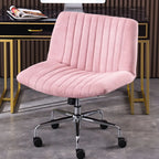 Elegant Gray Linen Upholstered Swivel Office Chair