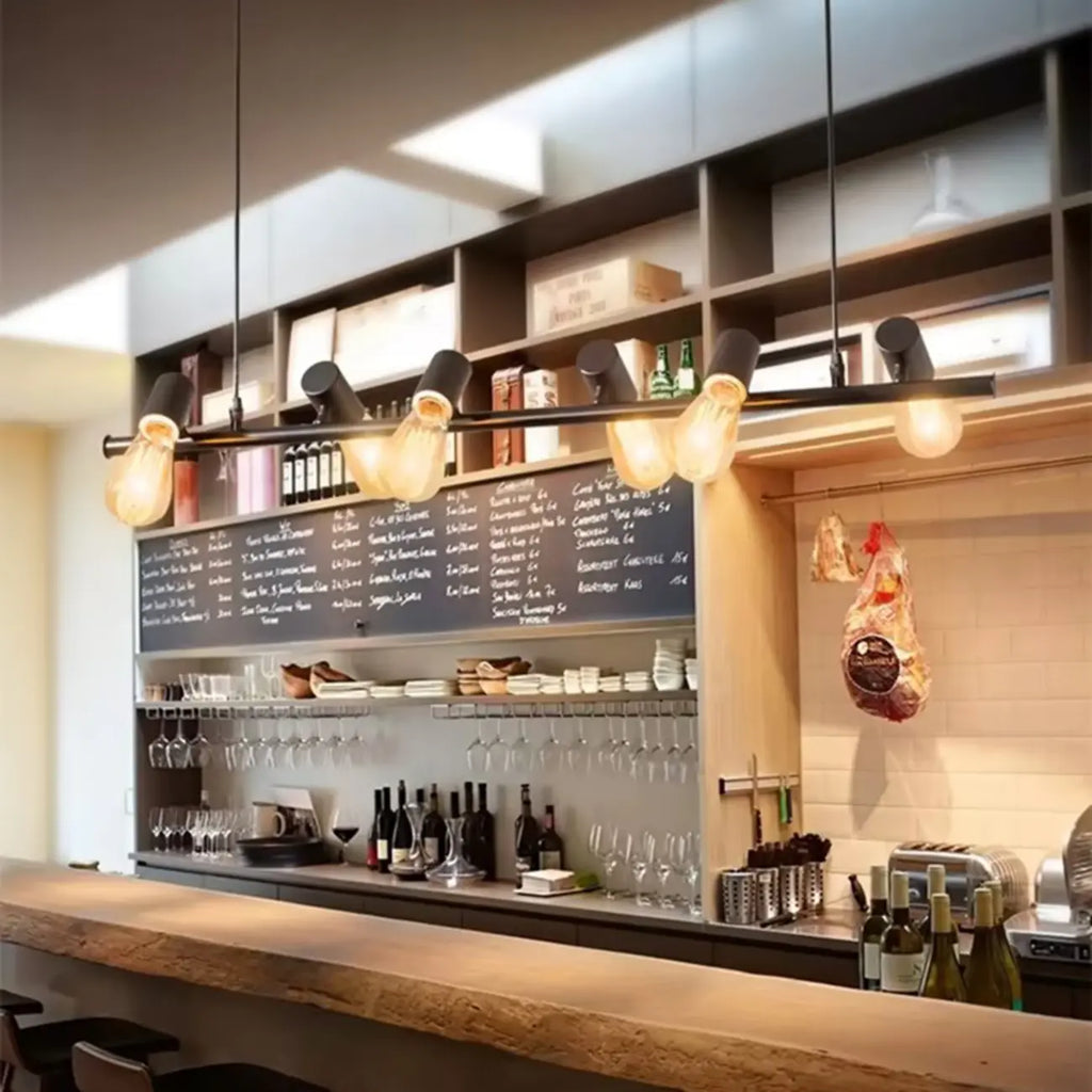 Industrial Metal Adjustable Island Pendant Light for Kitchen Area