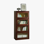 Classic Brown Wooden Flipped Glass Storage Cabinet