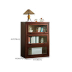 Classic Brown Wooden Flipped Glass Storage Cabinet