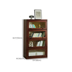 Classic Brown Wooden Flipped Glass Storage Cabinet
