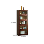 Classic Brown Wooden Flipped Glass Storage Cabinet