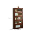 Classic Brown Wooden Flipped Glass Storage Cabinet