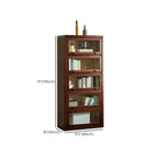 Classic Brown Wooden Flipped Glass Storage Cabinet