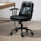 Modern Army Green Leather Adjustable Swivel Office Chair