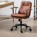 Modern Army Green Leather Adjustable Swivel Office Chair