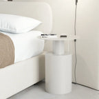 Modern Metal Round End Table with Geometric Shape for Bedroom