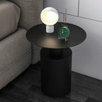 Modern Metal Round End Table with Geometric Shape for Bedroom