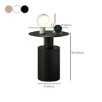 Modern Metal Round End Table with Geometric Shape for Bedroom