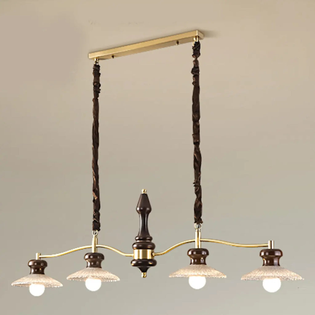 Nordic Brown Adjustable Length Island Pendant Light for Kitchen