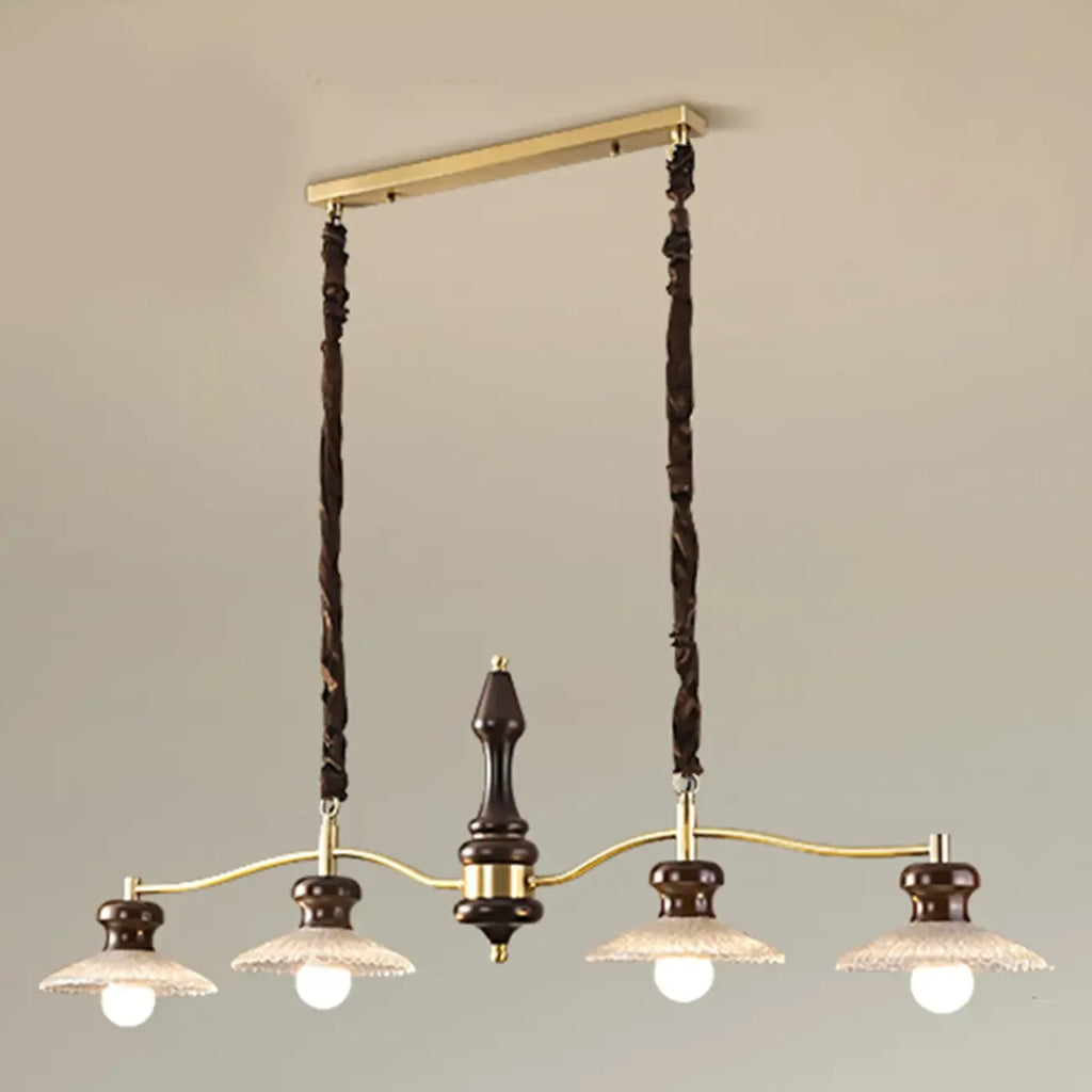 Nordic Brown Adjustable Length Island Pendant Light for Kitchen