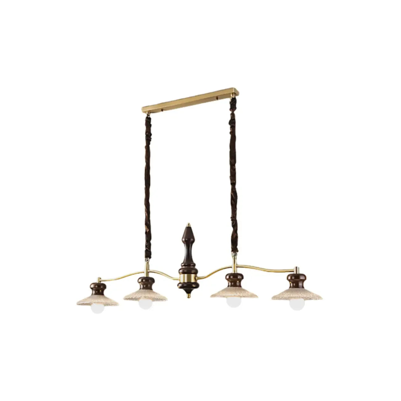 Nordic Brown Adjustable Length Island Pendant Light for Kitchen